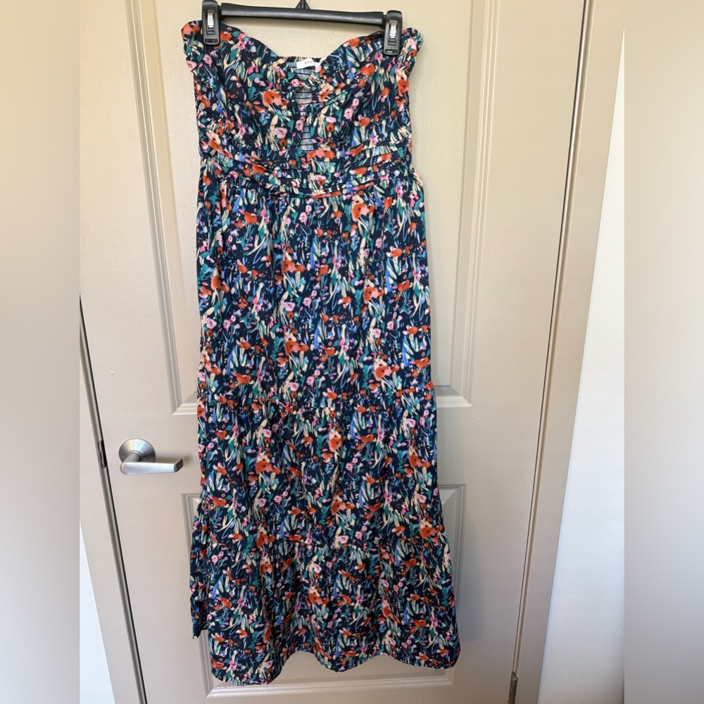 Floral Strapless Maxi Dress